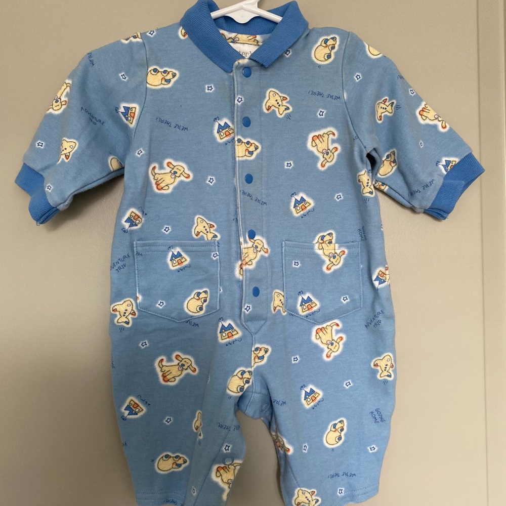 Blue Kids One Piece with Animal Print